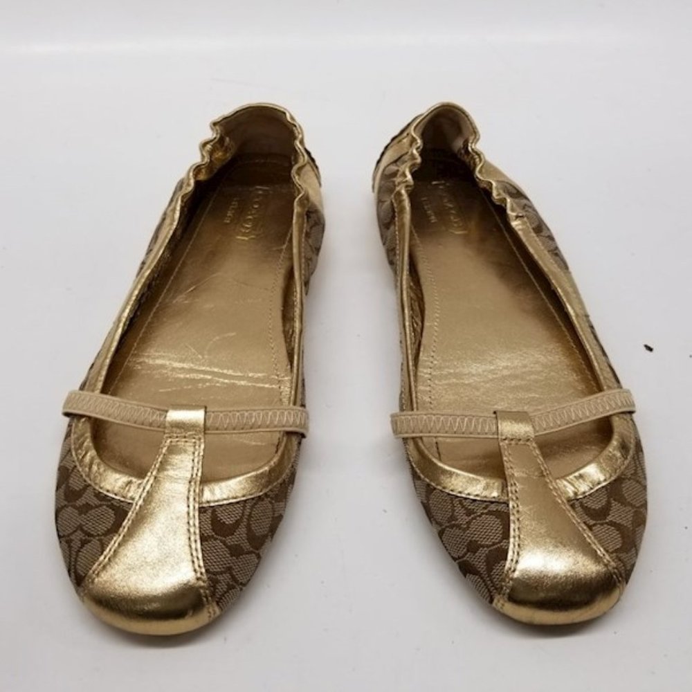 Coach Gold Ballet Slippers